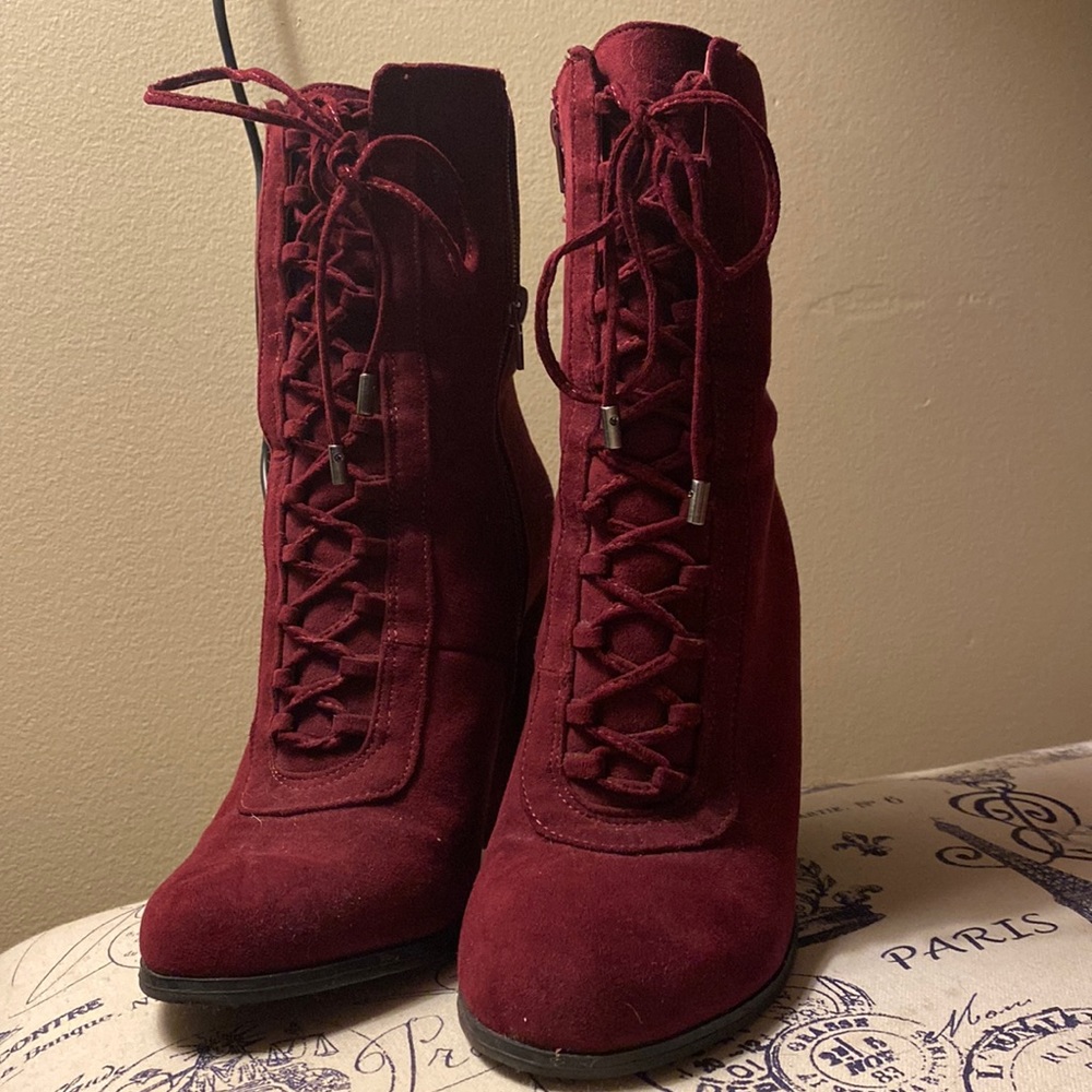 Maroon Heeled Boot size 8.5